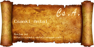 Csanki Antal névjegykártya